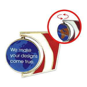 Custom spinning pins with rotating shaft more attractive and funny for trading